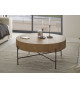 Table basse ronde 80 cm chêne et métal