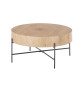 Table basse ronde 80 cm chêne et métal
