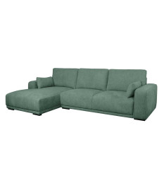 Canapé d'angle grand confort en tissu vert sauge
