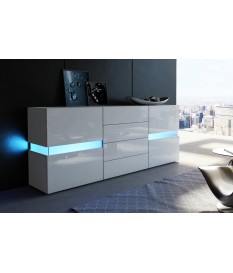 Buffet design blanc à led