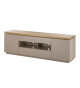 Meuble TV 173 cm gris chaud et acacia massif