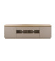 Meuble TV gris chaud et acacia 200 cm