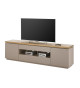 Meuble TV gris chaud et acacia 200 cm