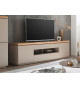 Meuble TV gris chaud et acacia 200 cm