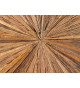 Table ronde 140 cm en teck & verre et acier chromé