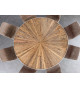 Table ronde 140 cm en teck & verre et acier chromé