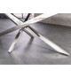 Table rectangulaire 220 cm en teck - verre et acier chromé
