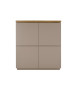 Bahut 4 portes gris chaud et acacia