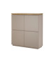 Bahut 4 portes gris chaud et acacia