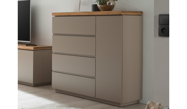 Commode 100 cm 4 tiroirs et 1 porte