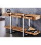 Console design en bois de teck et acier chromé