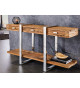 Console design en bois de teck et acier chromé