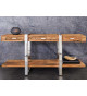 Console design en bois de teck et acier chromé
