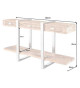 Console design en bois de teck et acier chromé