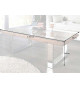 Table basse en teck - verre et acier chromé