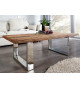 Table basse en teck - verre et acier chromé