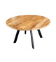 Table en bois massif de manguier et pied métal