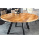 Table en bois massif de manguier et pied métal