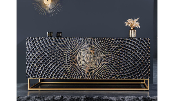 Buffet illusion en manguier sculpté