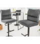 Lot de 2 tabourets de bar en velours côtelé gris
