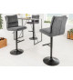Lot de 2 tabourets de bar en velours côtelé gris