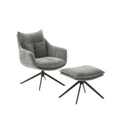 Fauteuil relax avec repose-pieds anthracité