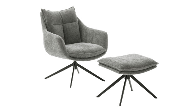 Fauteuil relax avec repose-pieds anthracité