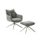 Fauteuil relax avec repose-pieds anthracité