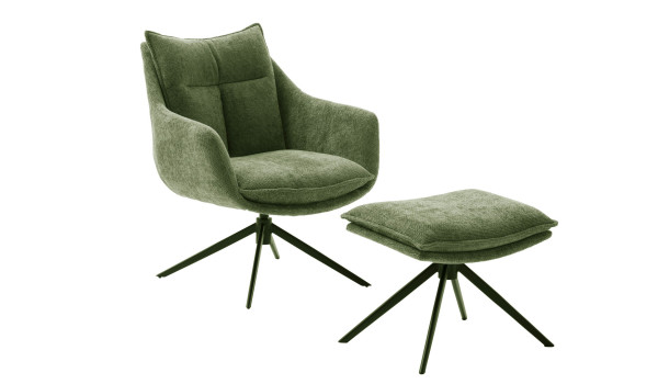 Fauteuil avec repose-pieds rotatif à 360°