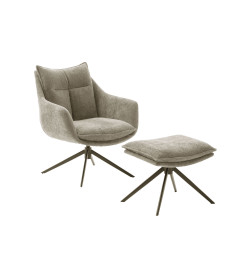 Fauteuil avec repose-pieds rotatif à 360°