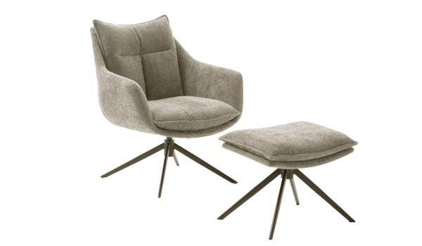 Fauteuil avec repose-pieds rotatif à 360°