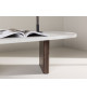 Table basse originale imitation pierre et bois foncé