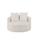 Canapé rond en tissu bouclé blanc