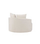 Canapé rond en tissu bouclé blanc
