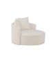 Canapé rond en tissu bouclé blanc