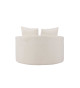 Canapé rond en tissu bouclé blanc
