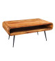 Table basse bois et noir rectangulaire