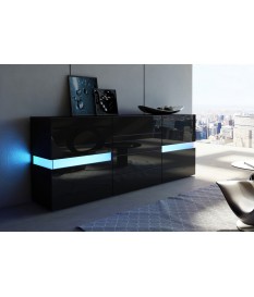 Buffet design noir à led