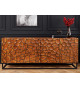 Buffet mosaïque en manguier et métal noir