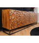 Buffet mosaïque en manguier et métal noir