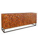 Buffet mosaïque en manguier et métal noir