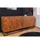 Buffet mosaïque en manguier et métal noir