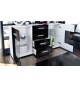 Buffet design blanc portes en verre