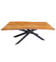 Table de repas 200 cm acacia et pieds mikado noir