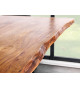 Table de repas 200 cm acacia et pieds mikado noir