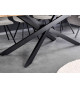 Table de repas 200 cm acacia et pieds mikado noir
