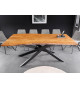 Table de repas 200 cm acacia et pieds mikado noir