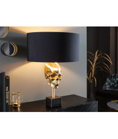 Lampe de table crâne doré
