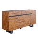 Buffet en acacia marron et métal anthracite