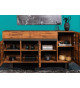 Buffet en acacia marron et métal anthracite